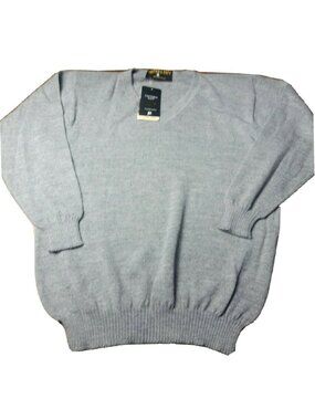 Gray Alpaca V-neck Sweater Large Peruvian Factoria Paty Large Knit Flawed